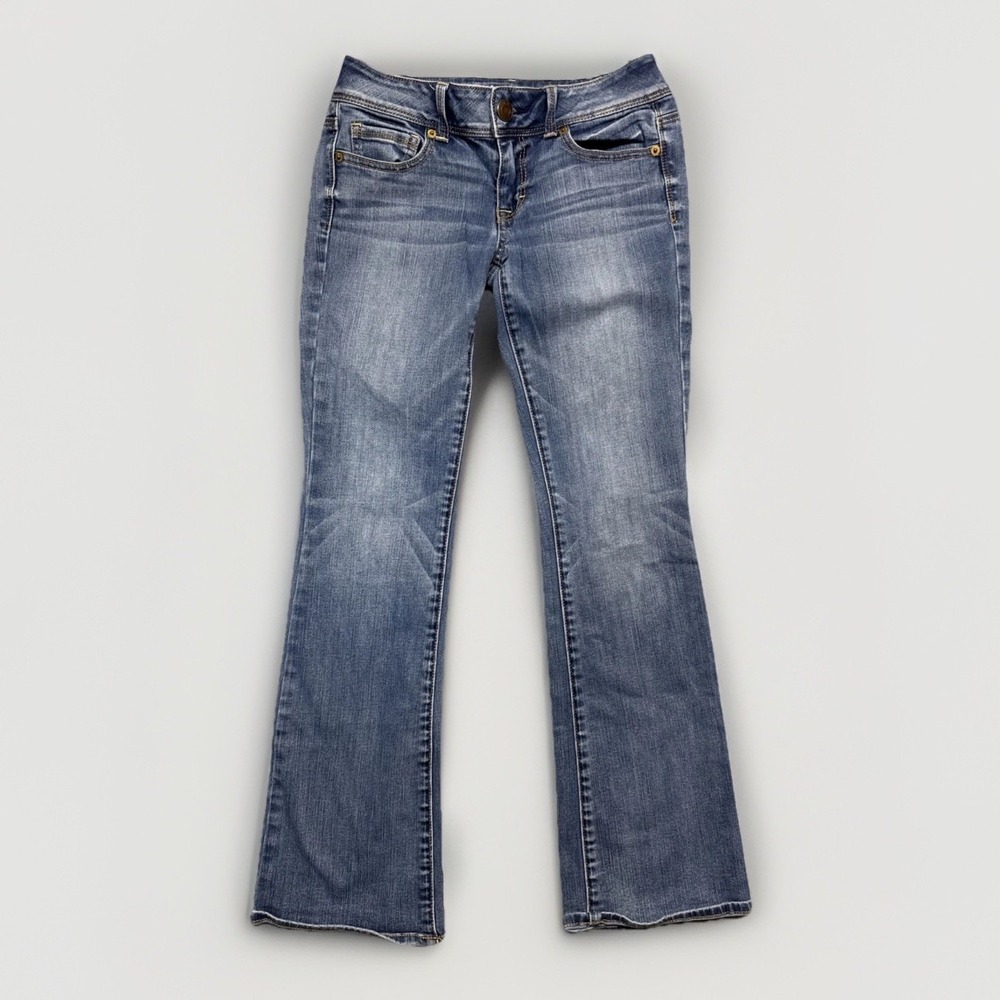 American Eagle‎ Kick Boot Super Stretch Boot Cut Blue denim Jeans Size 4 28x30